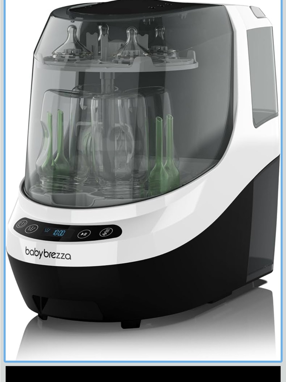Baby Brezza White and Black Bottle Sterilizer & Dryer